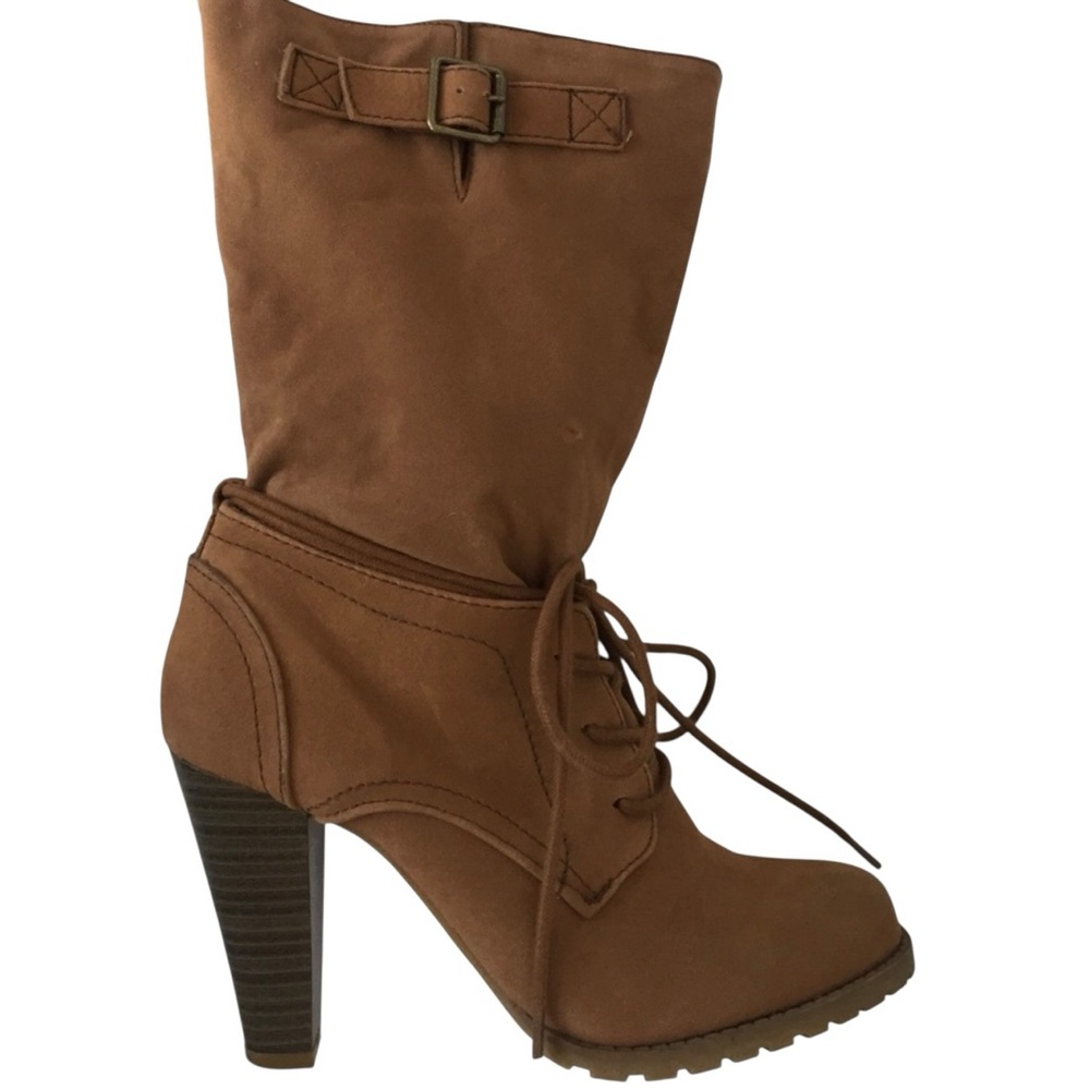 Trafaluc by Zara Lace Up Heeled Boots Size EU 39 / US 8